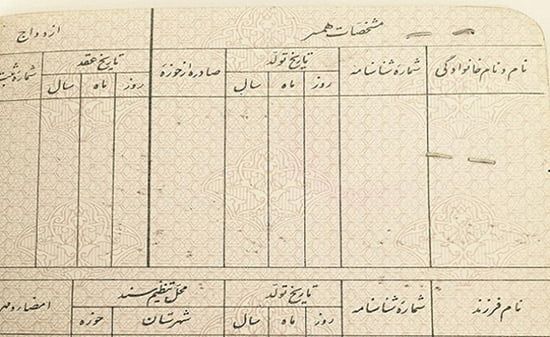 حذف نام همسر سابق از شناسنامه